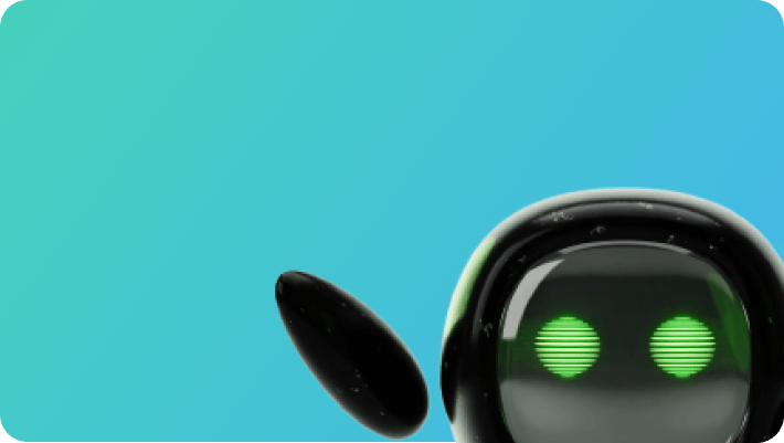 Lulu robot on a teal background