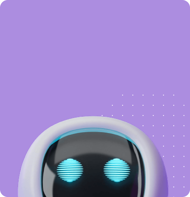 Lulu robot on a purple background