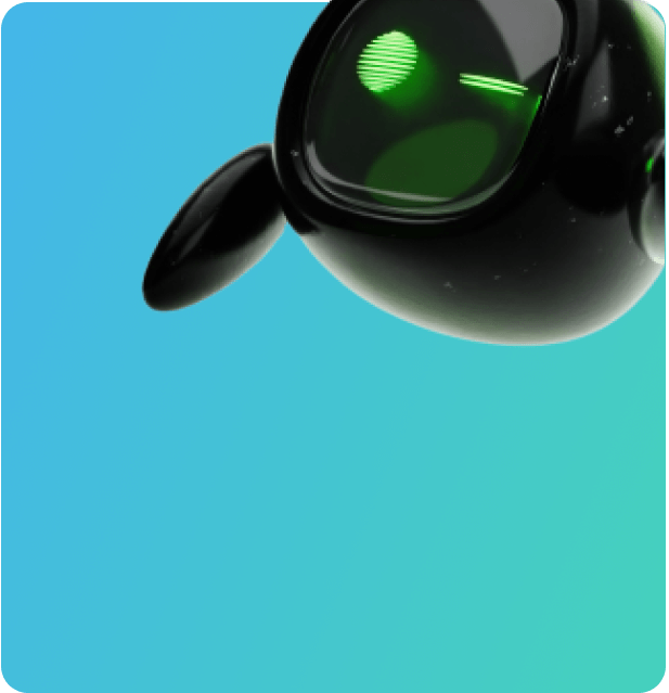 Lulu robot on a teal background